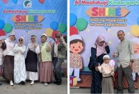 Orang tua mengantar anak pada hari pertama POSTER di Al Mashduqi Islamic School Garut melalui program Gerakan Ayah Mengantar Anak ke Sekolah
