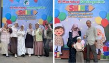 Orang tua mengantar anak pada hari pertama POSTER di Al Mashduqi Islamic School Garut melalui program Gerakan Ayah Mengantar Anak ke Sekolah