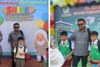 Wakil Bupati Garut Putri Karlina mengapresiasi Maula Akbar Mulyadi Putra yang mengantar ketiga anak mereka ke Al Mashduqi Islamic School Garut pada hari pertama sekolah sebagai bentuk dukungan terhadap Gerakan Ayah Mengantar Anak (GAMAS).