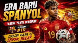 Lamine Yamal saat membela Timnas Spanyol di Piala Dunia FIFA 2026. Penyerang muda Barcelona itu terus menjadi sorotan berkat performa impresifnya.