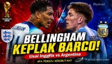 Valentin Barco dan Jude Bellingham terlibat insiden setelah laga Inggris vs Argentina di semifinal Piala Dunia 2026.