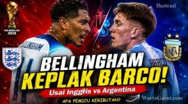 Valentin Barco dan Jude Bellingham terlibat insiden setelah laga Inggris vs Argentina di semifinal Piala Dunia 2026.