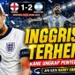Harry Kane tampak kecewa setelah Inggris kalah 1-2 dari Argentina pada semifinal Piala Dunia 2026 di Mercedes-Benz Stadium, Atlanta.
