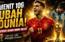 Ferran Torres merayakan gol pada menit ke-106 yang membawa Spanyol mengalahkan Argentina 1-0 dan menjuarai Piala Dunia FIFA 2026.
