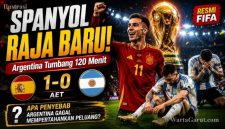 Ferran Torres merayakan gol kemenangan Spanyol ke gawang Argentina pada menit ke-106 yang memastikan La Roja menjuarai Piala Dunia FIFA 2026 setelah laga final berlangsung hingga babak tambahan.