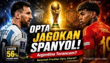 Lionel Messi dan Lamine Yamal menjadi pusat perhatian menjelang Final Piala Dunia 2026 saat simulasi Opta menempatkan Spanyol sebagai favorit menghadapi Argentina.