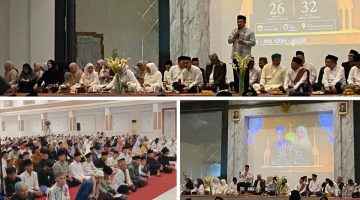 Keluarga besar Yayasan Al Musaddadiyah mengikuti Haul Prof KH Anwar Musaddad dan Haul ke-32 Rd. Atikah Musaddad di Ballroom Yayasan Al Musaddadiyah Garut