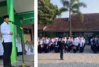 Kepala Kantor Kementerian Agama Kabupaten Garut, Dr. H. Saepulloh, S.Ag., M.Pd.I., memberikan sambutan pada pembukaan MATSAMA MAN 1 Garut di lapangan upacara MAN 1 Garut, Senin (13/7/2026).