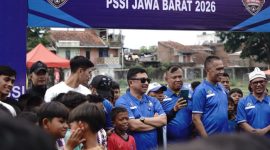 Bupati Garut Abdusy Syakur Amin menghadiri pembukaan Liga Jabar Istimewa U-12 Zona Priangan Timur di SOR RAA Adiwijaya Garut.