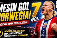 Erling Haaland saat membela Timnas Norwegia di Piala Dunia 2026. Striker Manchester City ini menjadi tumpuan lini depan dan tampil sebagai salah satu pencetak gol terbanyak turnamen.