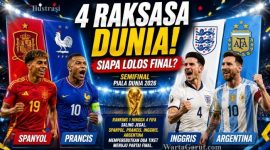 Empat semifinalis Piala Dunia 2026, yakni Spanyol, Prancis, Inggris, dan Argentina, siap memperebutkan dua tiket menuju partai final.