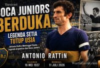 Foto legenda sepak bola Argentina Antonio Rattin semasa membela Boca Juniors dan Timnas Argentina