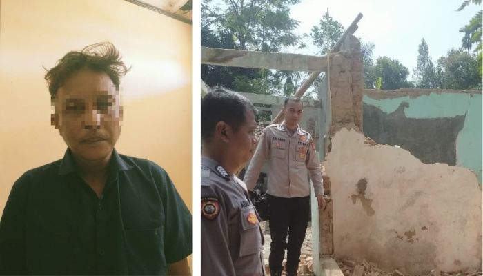 Polisi mengamankan seorang pria yang diduga melakukan penipuan berkedok lamaran di Banjarwangi, Garut, setelah rumah korban diruntuhkan akibat janji pembangunan yang tak terealisasi.