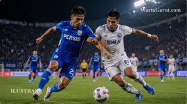 Ilustrasi duel sengit Persib Bandung dan Arema FC pada laga pembuka Piala Presiden 2026.