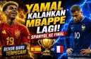Lamine Yamal tampil impresif saat membantu Spanyol mengalahkan Prancis 2-0 pada semifinal Piala Dunia 2026 sekaligus kembali mengungguli Kylian Mbappe dalam duel bergengsi.