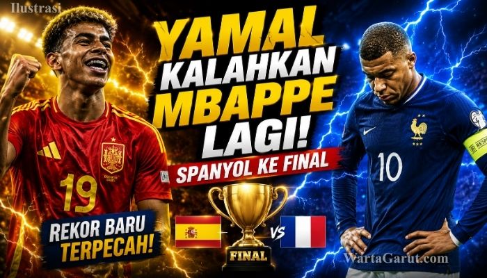 Lamine Yamal tampil impresif saat membantu Spanyol mengalahkan Prancis 2-0 pada semifinal Piala Dunia 2026 sekaligus kembali mengungguli Kylian Mbappe dalam duel bergengsi.