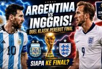 Timnas Inggris dan Argentina kembali bertemu di semifinal Piala Dunia 2026 dalam duel klasik yang memperebutkan satu tiket menuju final