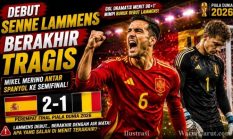 Debut Senne Lammens Berakhir Tragis, Mikel Merino Antar Spanyol ke Semifinal