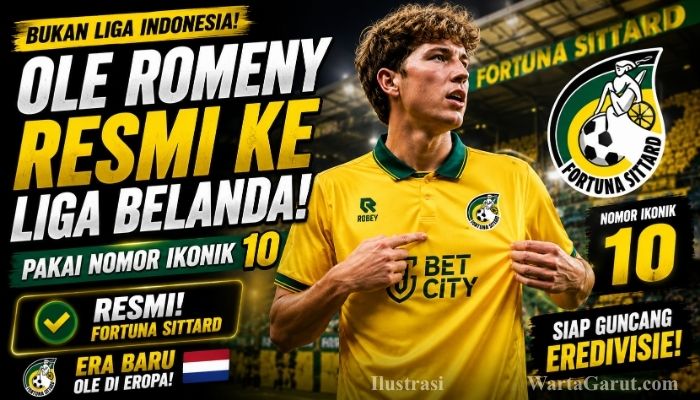 Ole Romeny mengenakan jersey Fortuna Sittard usai resmi bergabung dengan klub Eredivisie