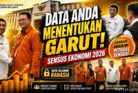 Bupati Garut Abdusy Syakur Amin menerima petugas Sensus Ekonomi 2026 di Ruang Pamengkang, Garut, Rabu (8/7/2026), sekaligus mengajak masyarakat mendukung pelaksanaan sensus dengan memberikan data yang akurat.