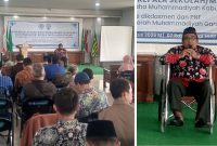 Ketua PDM Garut Dr. Agus Rahmat Nugraha saat memberikan pembinaan Al-Islam dan Kemuhammadiyahan kepada kepala sekolah dan madrasah di Gedung Dakwah Muhammadiyah Garut, Kamis (20/8/2026).
