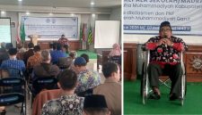 Ketua PDM Garut Dr. Agus Rahmat Nugraha saat memberikan pembinaan Al-Islam dan Kemuhammadiyahan kepada kepala sekolah dan madrasah di Gedung Dakwah Muhammadiyah Garut, Kamis (20/8/2026).