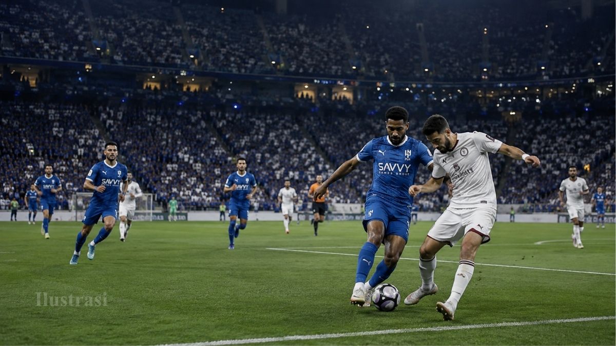 Ilustrasi pertandingan Al Hilal melawan Al-Faisaly pada laga pembuka Liga Profesional Saudi 2026-27.