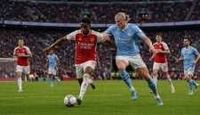 Ilustrasi duel Arsenal dan Manchester City pada final FA Community Shield 2026