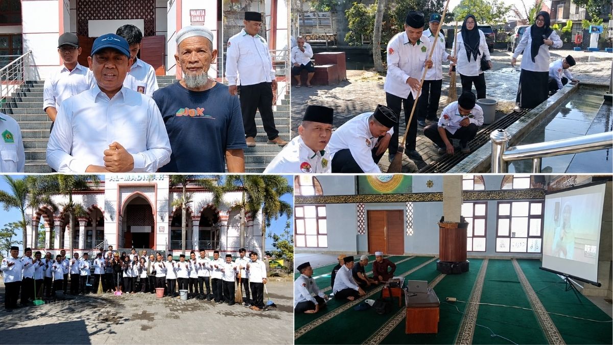 Kegiatan Gerakan Bersih-Bersih Masjid (GEBER MAS) tingkat Kabupaten Garut di Masjid Al-Madinah, Senin (10/8/2026).