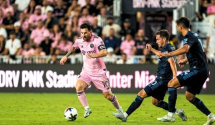 Momen pertandingan babak kedua yang menentukan hasil Inter Miami vs Toronto di Major League Soccer