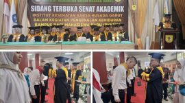 Rektor Institut Kesehatan Karsa Husada Garut Dr. Iwan Wahyudi saat kegiatan PKKMB Tahun Akademik 2026/2027 di Aula Kampus 2 IKKHG, Rabu (19/8/2026).