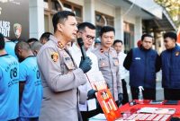 Polres Garut menggelar konferensi pers pengungkapan 20 kasus narkotika, psikotropika dan obat-obatan tertentu, Selasa (11/8/2026).