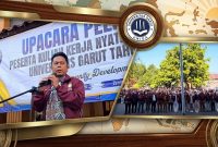 Universitas Garut melepas 1.342 mahasiswa peserta KKN Tematik 2026 di Lapang Gedung B Kampus UNIGA, Selasa (4/8/2026).