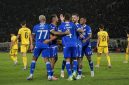Ilustrasi perayaan gol Persib Bandung dalam laga melawan Sabah FC.
