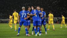 Ilustrasi perayaan gol Persib Bandung dalam laga melawan Sabah FC.