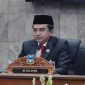 Ketua DPRD Kabupaten Garut Aris Munandar mengikuti Rapat Paripurna mendengarkan Pidato Kenegaraan Presiden 2026 di DPRD Garut, Jumat (14/8/2026).
