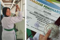 Aulia Sukma, siswa kelas 11 C MAN 1 Garut, meraih Juara 2 Poomsae Junior Pi Individu Tingkat Jawa Barat pada West Java Open 2026 di Gymnasium UPI Bandung, 14-16 Agustus 2026.