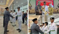 Muhamad Raihan Alpa Salam, santri MA Unggulan Al Mashduqi, dikukuhkan sebagai anggota Paskibraka Kabupaten Garut 2026.