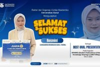 Rosmini, mahasiswi Fakultas MIPA Universitas Garut, meraih Best Oral Presentation dalam SPARKS LLDIKTI Wilayah IV Tahun 2026.