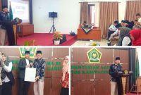 Kepala MAN 1 Garut Drs. H. Sarip Asbuloh, M.PMat., menyampaikan sambutan mewakili madrasah Kabupaten Garut dalam Paturay Tineung Saepulloh, Jumat (21/8/2026).