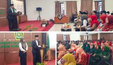 Dr. H. Saepulloh menyampaikan pesan dalam acara Paturay Tineung menjelang perpindahan tugas dari Kepala Kemenag Garut ke Kemenag Kuningan. Jumat, (21/8/2026)