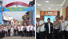 Tim Penilai Polda Jawa Barat saat mengikuti agenda penilaian Kampung Tertib Lalu Lintas di Pananjung, Garut, Rabu (19/8/2026).