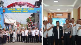 Tim Penilai Polda Jawa Barat saat mengikuti agenda penilaian Kampung Tertib Lalu Lintas di Pananjung, Garut, Rabu (19/8/2026).