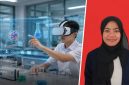 Simulasi laboratorium virtual berbasis AI membantu siswa melakukan eksperimen sains secara digital.