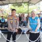 Polres Garut bersama PLN UP3 Garut meresmikan SPKLU di lingkungan Mapolres Garut, Kamis (27/8/2026).