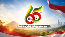 Logo Hari Pramuka ke-65 tahun 2026 dengan tema “Memantapkan Langkah Organisasi Mendukung Swasembada Pangan Menuju Indonesia Emas 2045”.