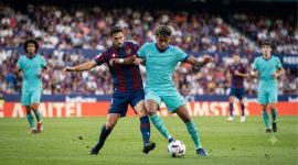 Ilustrasi pertandingan Levante vs Barcelona pada lanjutan La Liga 2026/2027.