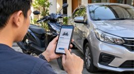pengecekan pajak kendaraan bermotor secara online melalui smartphone.(Ilustrasi )