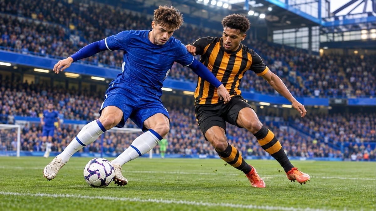 Ilustrasi pertandingan Chelsea vs Hull City di Premier League.