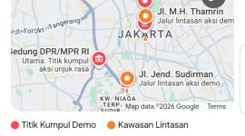 Titik lokasi Aksi buruh di Jakarta pada Kamis, 24 September 2026 (google maps)